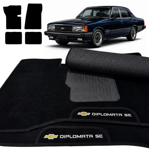 TAPETES CARPETE PRETO OPALA DIPLOMATA 1980 A 1992 4 PEÇAS