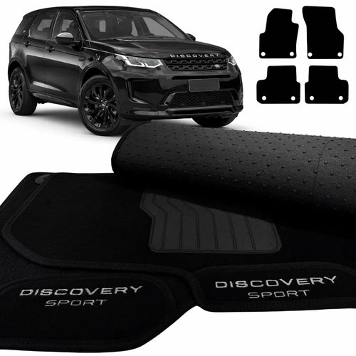 TAPETES CARPETE PRETO DISCOVERY SPORT 5 LUGARES 2014 A 2019 4 PECAS