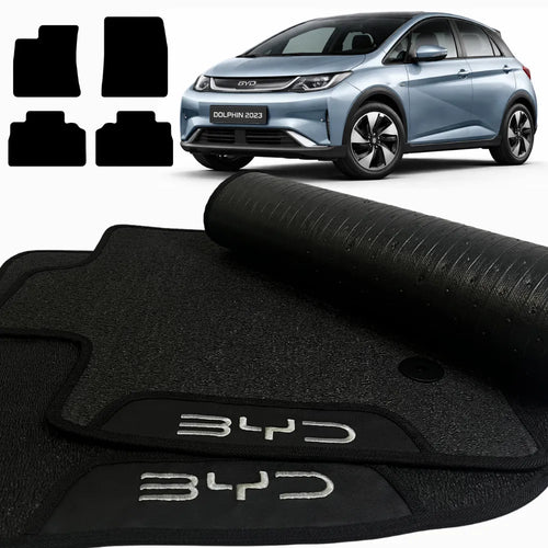 TAPETES BORRACHA PREMIUM BYD DOLPHIN 2023 A 2025 4 PEÇAS