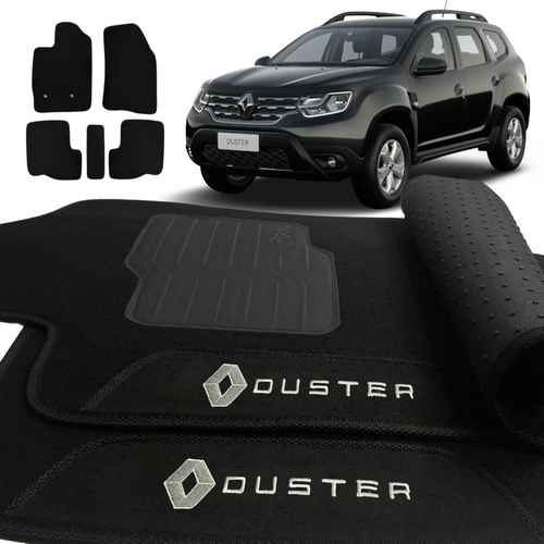TAPETE CARPETE RENAULT DUSTER 2020 A 2024 PRETO 5 PEÇAS