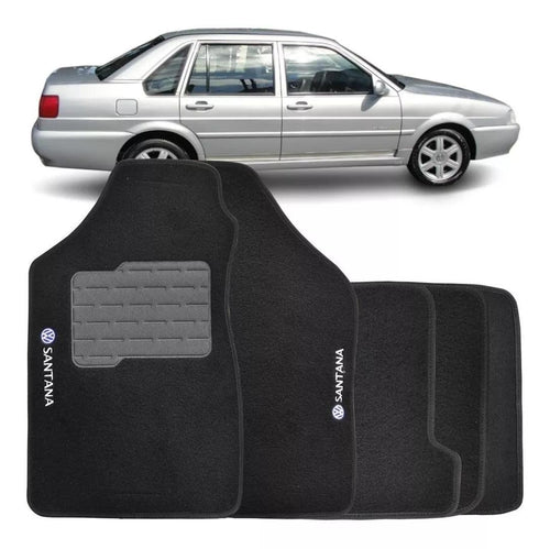 TAPETES CARPETE PRETO SANTANA 1996 A 2006 4 PEÇAS