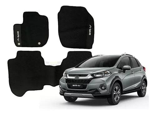 TAPETE CARPETE HONDA WR-V 2017 A 2025 PRETO 3 PEÇAS