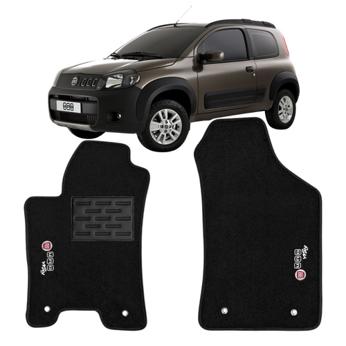 TAPETE CARPETE UNO WAY 2010 A 2021 PRETO 4 PEÇAS BORDADO