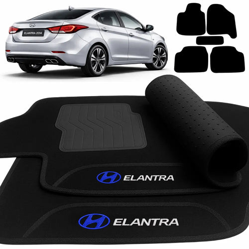 TAPETE CARPETE PRETO ELANTRA 2011 A 2014 5 PEÇAS