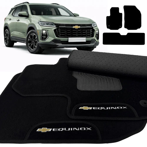TAPETES CARPETE PRETO EQUINOX 2018 A 2026 3 PEÇAS