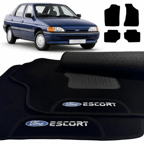 TAPETES CARPETE PRETO ESCORT 1983 A 2004 4 PEÇAS