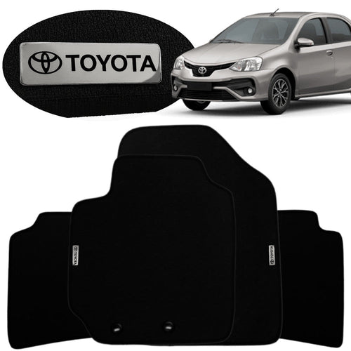 TAPETE BORRACHA TAG INOX ETIOS 2010 A 2024 3 PEÇAS