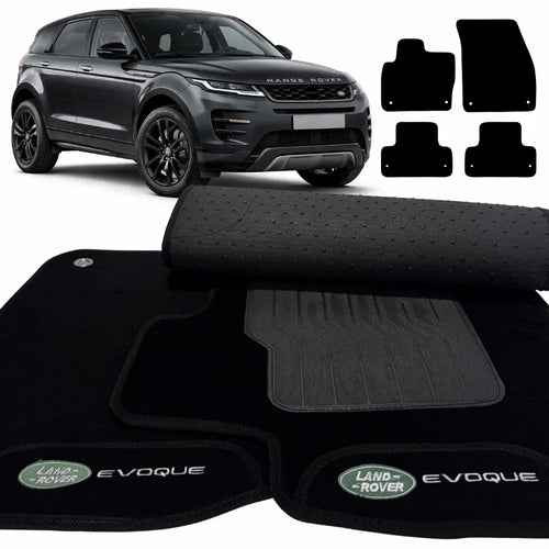 TAPETES CARPETE PRETO RANGE ROVER EVOQUE 2011 A 2018 4 PEÇAS