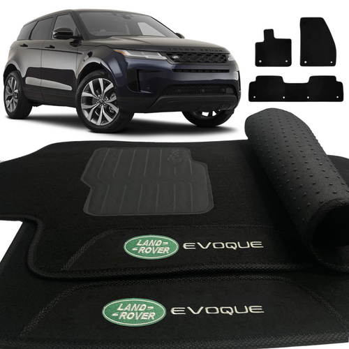 TAPETE CARPETE EVOQUE 2019 A 2022 PRETO 3 PEÇAS
