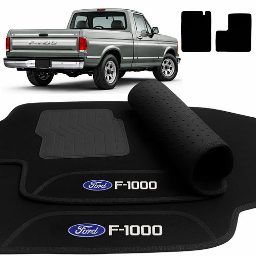 TAPETES CARPETE PRETO F-1000 2 PEÇAS