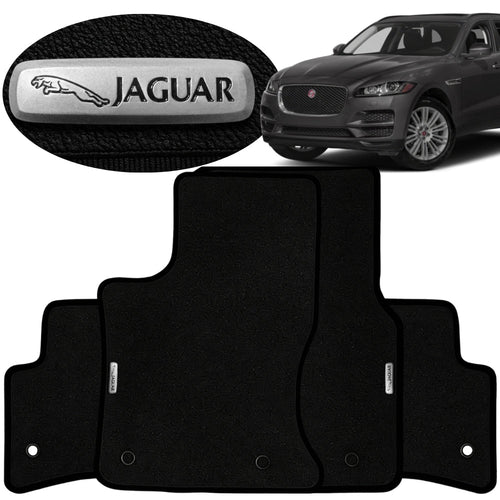 TAPETE BORRACHA TAG INOX PREMIUM F-PACE 2016 A 2024 4 PEÇAS