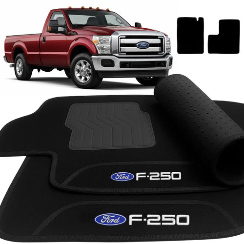 TAPETES CARPETE PRETO FORD F250 1998 A 2012 2 PEÇAS