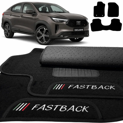 TAPETES CARPETE PRETO FIAT FASTBACK 2022 A 2026 3 PEÇAS