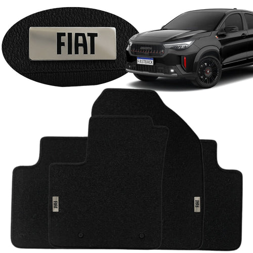TAPETE BORRACHA TAG INOX FASTBACK ABARTH 2022 A 2025 4 PEÇAS