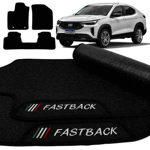 TAPETE BORRACHA PREMIUM FASTBACK 2022 A 2026 3 PEÇAS