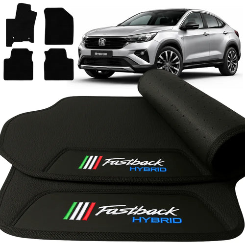 TAPETES BORRACHA PREMIUM FIAT FASTBACK HÍBRIDO 2022 A 2026 4 PEÇAS