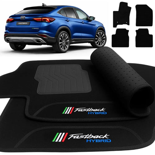TAPETES CARPETE PRETO FIAT FASTBACK HÍBRIDO 2022 A 2026 4 PEÇAS