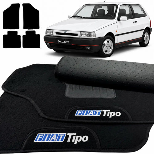 TAPETES CARPETE PRETO FIAT TIPO 1993 A 1997 4 PEÇAS