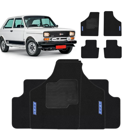 TAPETE CARPETE FIAT 147 1976 A 1986 PRETO BORDADO