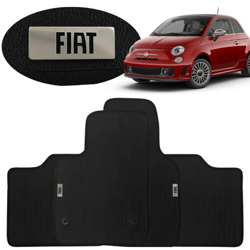 TAPETE BORRACHA TAG INOX FIAT 500 2007 A 2015 5 PEÇAS
