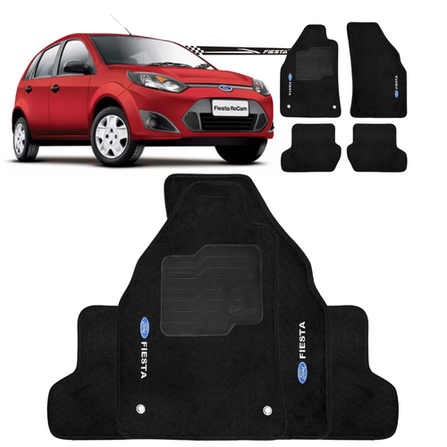 TAPETE CARPETE FIESTA ROCAM 2000 A 2014 PRETO 4 PEÇAS