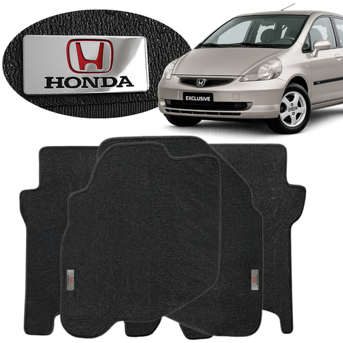 TAPETE BORRACHA TAG INOX FIT 2004 A 2008 3 PEÇAS