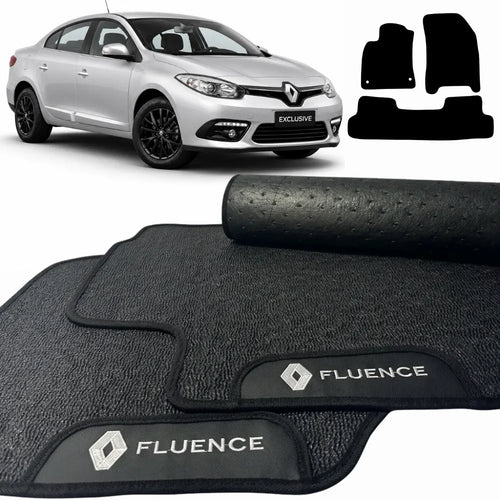 TAPETES CARPETE PRETO RENAULT FLUENCE 2010 A 2018 3 PEÇAS