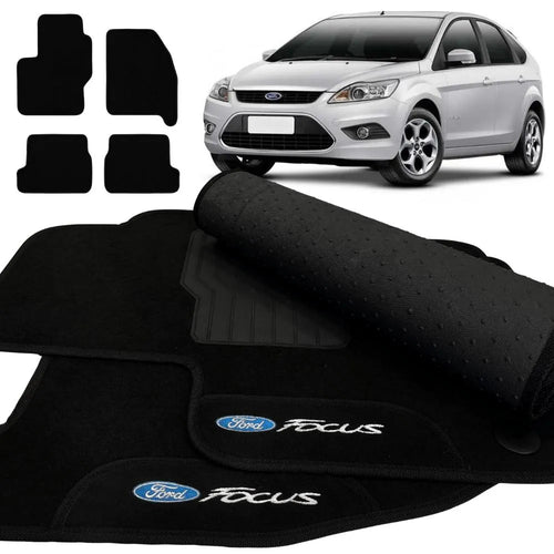 TAPETE CARPETE FORD FOCUS 2009 A 2013 PRETO 4 PEÇAS