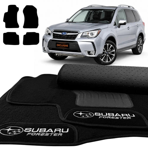 TAPETES CARPETE PRETO SUBARU FORESTER 2013 A 2018 4 PEÇAS