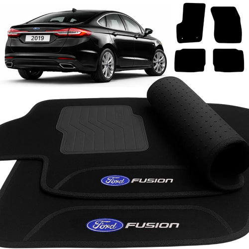 TAPETE CARPETE PRETO FORD FUSION 2013 A 2019 4 PEÇAS