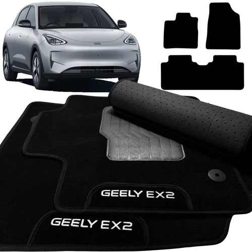TAPETES CARPETE PRETO GEELY EX2 2025 A 2026 3 PEÇAS