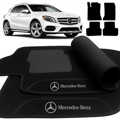 TAPETES CARPETE PRETO MERCEDES GLA 200 2015 A 2019 4 PEÇAS