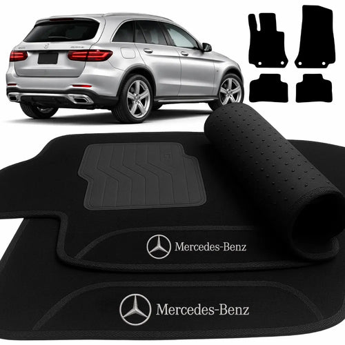 TAPETES CARPETE PRETO MERCEDES GLC 2015 A 2022 4 PEÇAS