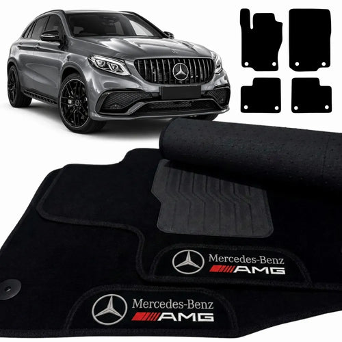 TAPETES CARPETE PRETO MERCEDES GLE AMG 2015 A 2019 4 PECAS