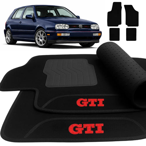 TAPETES CARPETE PRETO GOLF GTI MK3 1991 A 1999 4 PEÇAS