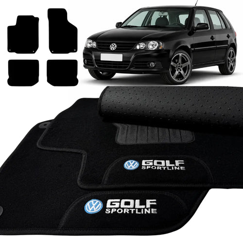 TAPETES CARPETE PRETO GOLF SPORTLINE 2008 A 2013 4 PEÇAS