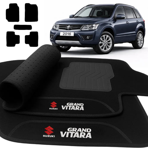 TAPETES CARPETE PRETO GRAND VITARA 2008 A 2016 5 PEÇAS