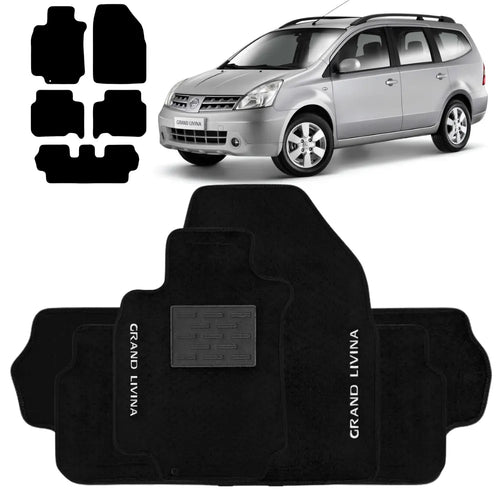 TAPETE CARPETE GRAND LIVINA 2006 A 2014 PRETO 5 PEÇAS