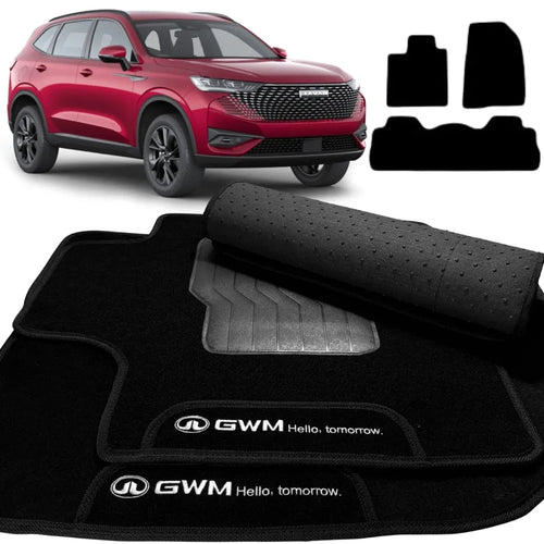 TAPETES CARPETE PRETO HAVAL H6 2023 A 2026 3 PEÇAS
