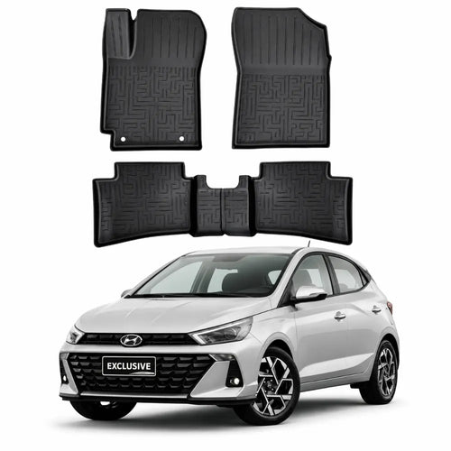 JOGO DE TAPETE BANDEJA PREMIUM HYUNDAI HB20 2020 A 2026 - COMPLETO