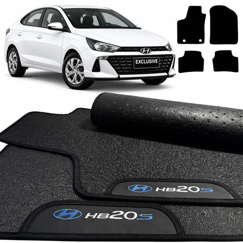 TAPETES BORRACHA PREMIUM HB20s 2020 A 2026 4 PEÇAS