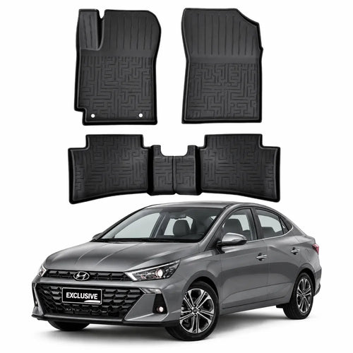 JOGO DE TAPETE BANDEJA PREMIUM HYUNDAI HB20S 2020 A 2026 - COMPLETO