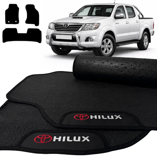 TAPETES BORRACHA PREMIUM HILUX 2005 A 2015 3 PEÇAS