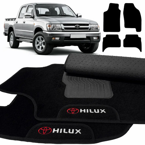 TAPETES CARPETE PRETO HILUX 1997 A 2004 4 PEÇAS