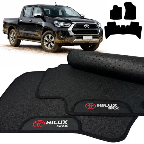 TAPETES BORRACHA PREMIUM HILUX SRX 2016 A 2026 3 PEÇAS