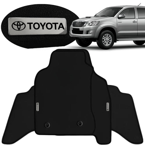 TAPETE BORRACHA TAG INOX HILUX 2005 A 2015 3 PEÇAS