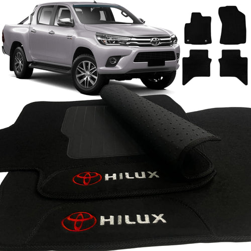 TAPETE CARPETE TOYOTA HILUX 2016 A 2026 PRETO 4 PEÇAS