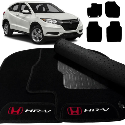TAPETES CARPETE PRETO HR-V 2015 A 2021 4 PEÇAS