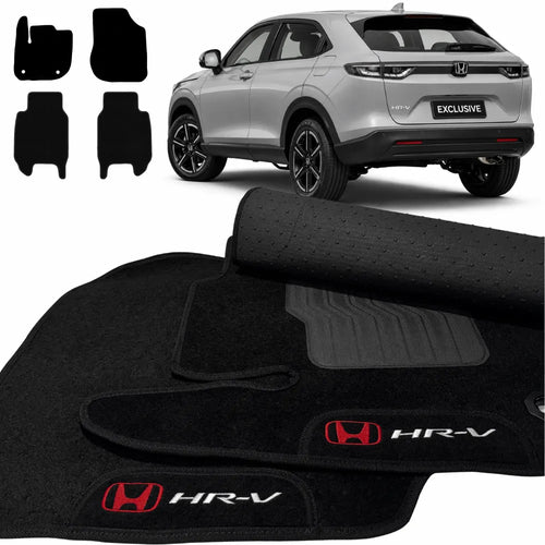 TAPETES CARPETE PRETO HONDA HR-V 2022 A 2026 4 PEÇAS