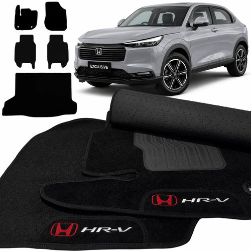 KIT TAPETES CARPETE INTERNOS + PORTA-MALAS HONDA HR-V 2022 A 2026 5 PEÇAS